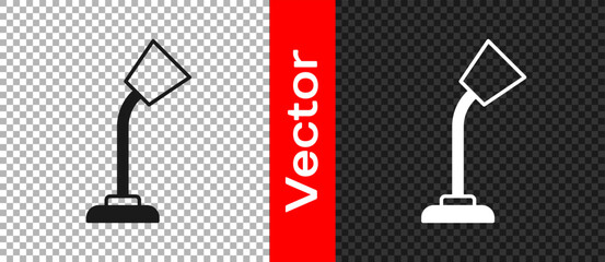 Black Table lamp icon isolated on transparent background. Vector