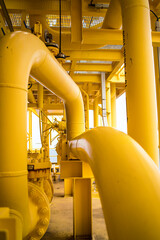 Oil and gas processing plant with pipe line valves.Steel pipelines and valves.Oil pipeline valves...