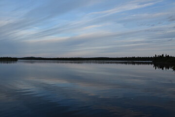 The river in the early morning, Transtaiga road, Baie James, Québec, Canada