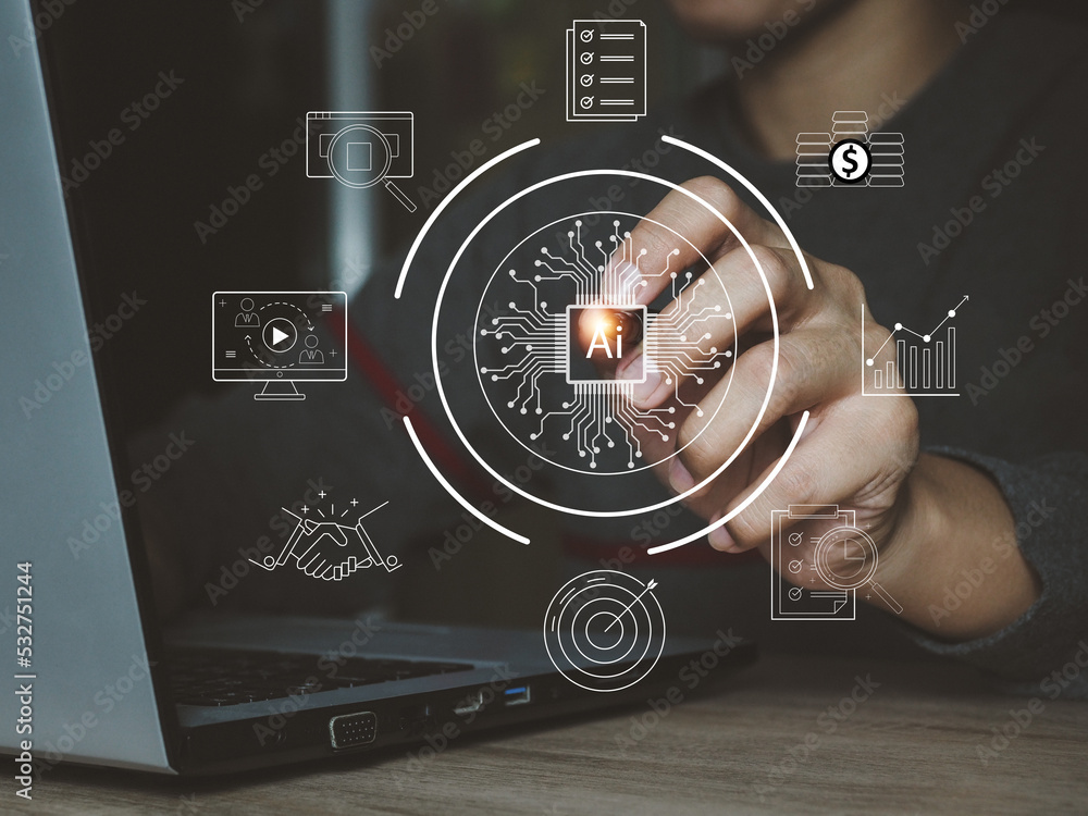 Poster technology strategies to enhance business potential with technology. ai transformation of thinking a