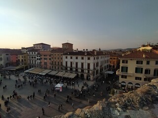 View of famous amphitheater Arena in Verona city, Italy