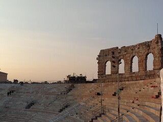 View of famous amphitheater Arena in Verona city, Italy