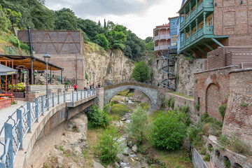Fototapeta na wymiar Leghvtakhevi Canyon in the Abanotubani district of Tbilisi