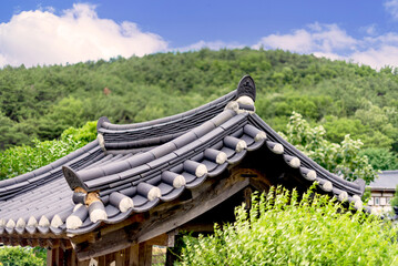 Fototapeta premium Korean Traditional Roof on a fine day