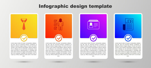 Set Tie, Resume, and Search job. Business infographic template. Vector