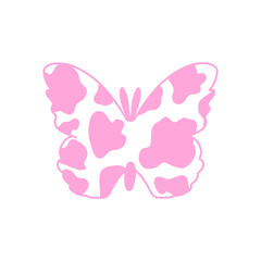 Pink Pastel Cow Print Butterfly