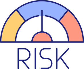 Risk management RGB color icon. Business challenges. Possibility and potential. Investment. Isolated raster illustration