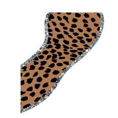 Fototapeta premium Cheetah Print With Silver Shiny Glitter Outline
