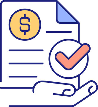 financial document held, approved, blue outline clip art preview