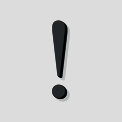 Exclamation sign. Vector illustration, Information symbol on a clean style. Calligraphic. Caution illustration.