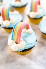 Unicorn rainbow chocolate cupcake