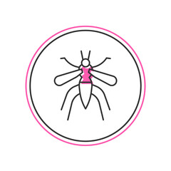 Filled outline Mosquito icon isolated on white background. Vector