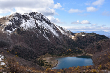 Fototapeta na wymiar Mountain climbing in winter, Nikko, Shirane
