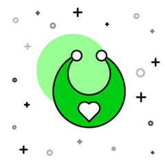 Filled outline Baby bib icon isolated on white background. Vector