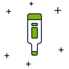 Filled outline Medical digital thermometer for medical examination icon isolated on white background. Vector