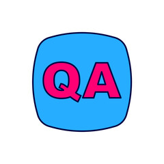 Filled outline Speech bubbles with Question and Answer icon isolated on white background. Q and A symbol. FAQ sign. Chat speech bubble and chart. Vector