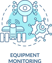 Equipment monitoring turquoise concept icon. Smart agriculture advantage abstract idea thin line illustration. Isolated outline drawing