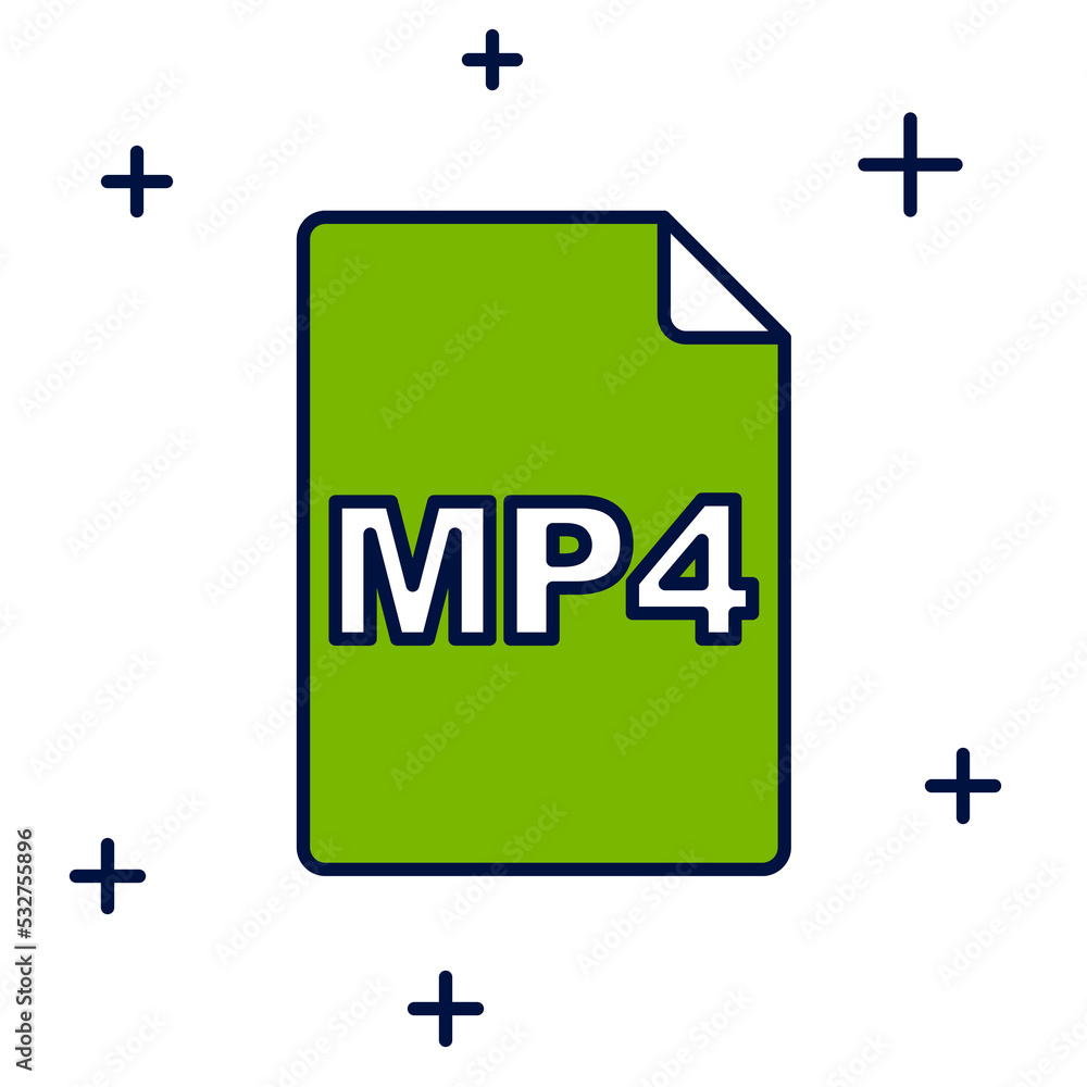 Canvas Prints filled outline mp4 file document. download mp4 button icon isolated on white background. mp4 file sy