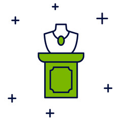 Filled outline Auction jewelry sale icon isolated on white background. Auction bidding. Sale and buyers. Vector