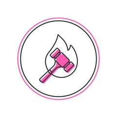 Filled outline Auction hammer icon isolated on white background. Gavel - hammer of judge or auctioneer. Bidding process, deal done. Auction bidding. Vector