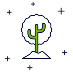 Filled outline Tree icon isolated on white background. Forest symbol. Vector