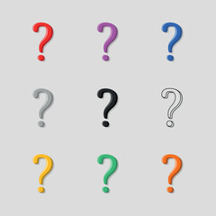 Naklejka premium Question mark sign. Vector illustration, Information symbol on a clean style. Calligraphic. illustration.