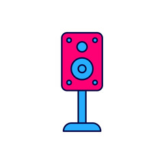 Filled outline Stereo speaker icon isolated on white background. Sound system speakers. Music icon. Musical column speaker bass equipment. Vector