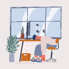 Tired multiethnic businessman sleeping in office. Middle eastern business man with eyeglasses worked late and fell asleep on the computer keyboard. Creative casual man sleeping at his working place