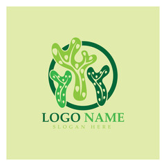 Seaweed vector logo icon illustration design.includes seafood,natural products,florist,ecology,wellness,spa.
