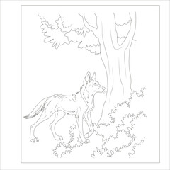 funny fox coloring page for kids