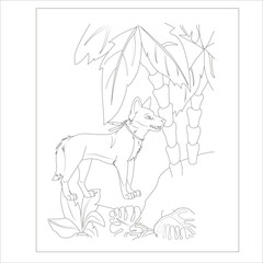 funny fox coloring page for kids