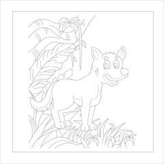 funny fox coloring page for kids