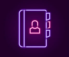 Glowing neon line Resume icon isolated on black background. CV application. Searching professional staff. Analyzing personnel resume. Colorful outline concept. Vector