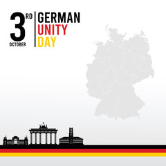 German Unity Day with map
