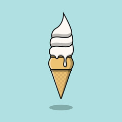 Illustration vector graphic of fresh vanilla ice cream. Perfect for ice cream product, etc.
