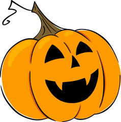 Hand drawn doodle linear Halloween pumpking