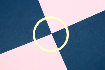 circle in the middle of the background divided into 4 parts, pink-blue-pink-blue, creative design, part of
