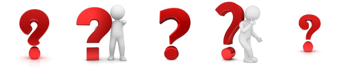 Red question marks 3d