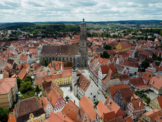 Fototapeta na wymiar Aerial view of an ancient German city