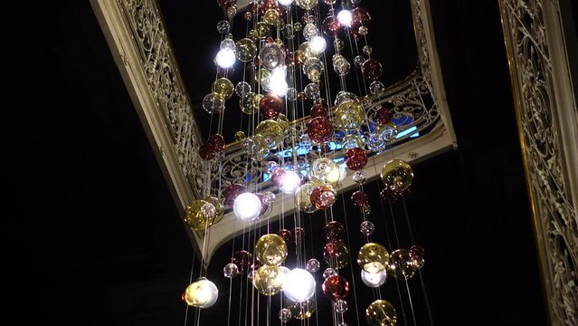 Chandelier and staircase in the building.