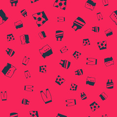 Set Pants, Swimming trunks, Waistcoat and Undershirt on seamless pattern. Vector