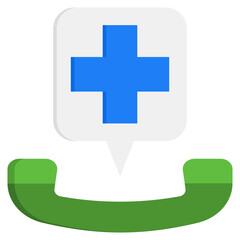 Emergency Call flat color icon. Can be used for digital product, presentation, print design and more.