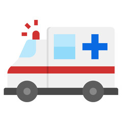 Ambulance flat color icon. Can be used for digital product, presentation, print design and more.