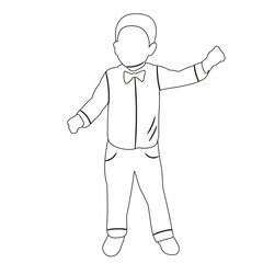 boy, child sketch ,outline isolated vector