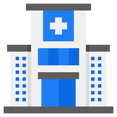 Obraz premium Hospital Building flat color icon. Can be used for digital product, presentation, print design and more.