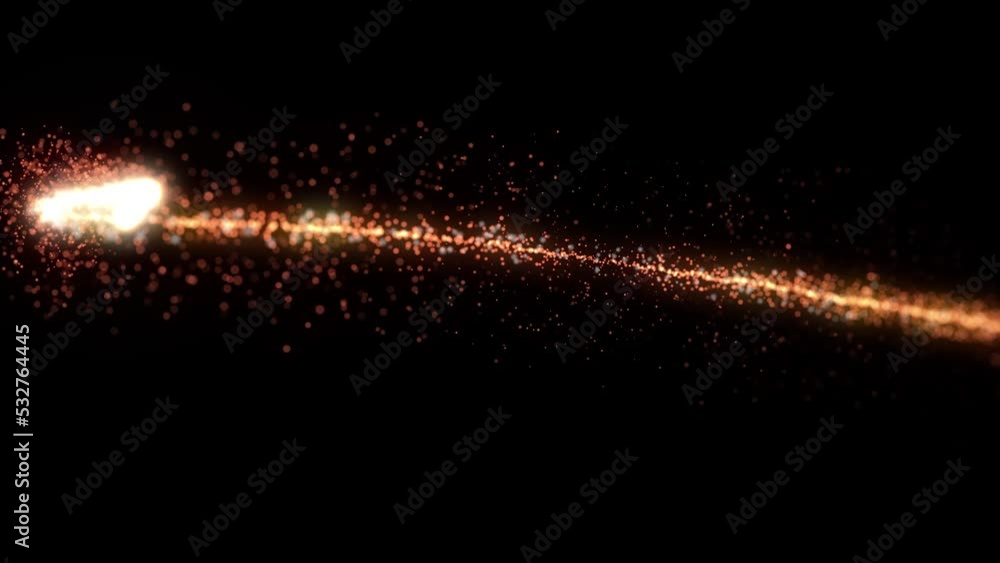 Aufkleber fire power meteor trailer in 3d space fx/ 4k animation of a powerful fire comet trail following curv