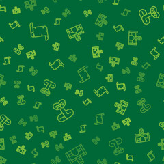 Set line Papyrus scroll, Snake and Egyptian house on seamless pattern. Vector