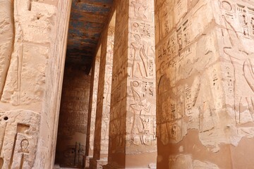 The temple of Ramses III (Medinet Habu) in Luxor, Egypt 