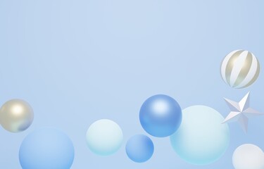 3D素材_かわいいオーナメント_ブルー