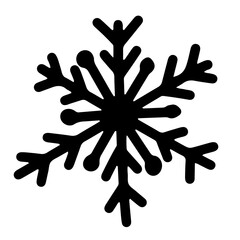 Hand drawn snowflakes icons on white background for decoration design. Doodle vector illustration. Winter elements for Christmas and New Year